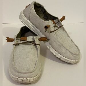 HEYDUDE Women’s Size 9 Wendy Textured Canvas Shoes for Ladies